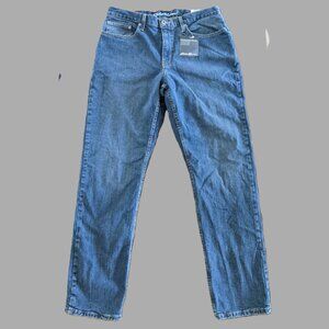 NWT Eddie Bauer H2Low Flex Flannel-Lined Slate Blue Jeans 33/32